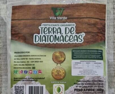 Fertilizante Orgânico Terra de Diatomáceas Vila Verde zip 100g