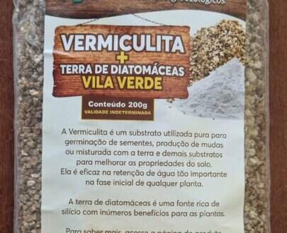 "Pacote de Vermiculita Expandida Média 200g da Vila Verde, ideal para germinação de sementes e melhoria do solo."