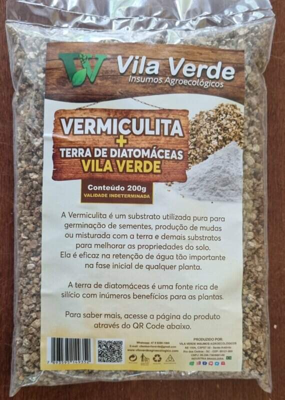 "Pacote de Vermiculita Expandida Média 200g da Vila Verde, ideal para germinação de sementes e melhoria do solo."